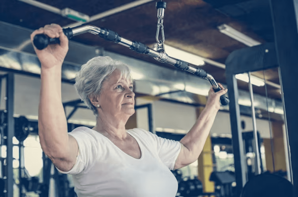 Woman doing weight bearing exercises for better bone health